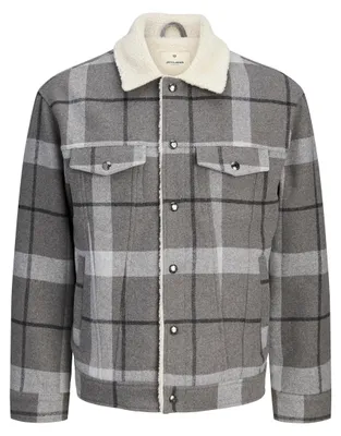Produktbild von Jack & Jones 12281109_2262_1202794_S, Uni, Erwachsener, Kleidungsknopf, Polyester, Wolle, Grau
