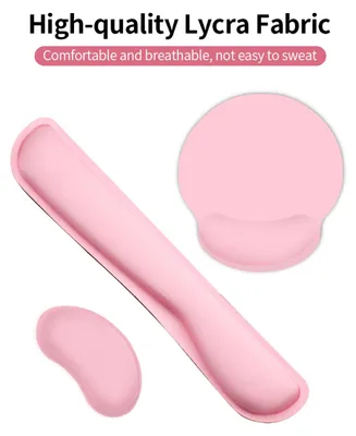 Obrázok produktu pre Ergonomická podložka pod zápästie s pamäťovou penou a podložka pod myš v sade s textilným povrchom a protišmykovou gumovou základňou, sivá