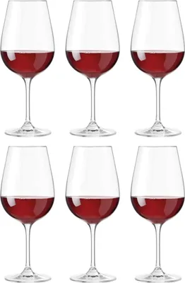 Obrázok produktu pre Leonardo Tivoli sada 6 pohárov na červené víno, pohár na červené víno s vyťahovanou stopkou, krištáľové sklo Teqton, vhodné do umývačky riadu, poháre na víno, veľké, výška 24 cm, 700 ml, 020968