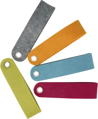 Produktbild von Filzlaschen 5er Set in 5 Farben sort., 15 x 3,5 cm