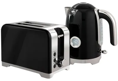 Produktbild von Wasserkocher und Toaster Set mit Thermometer, 1,7 l, 2200 W Wasserkocher, 2-Scheiben-Toaster mit 7 Bräunungsstufen