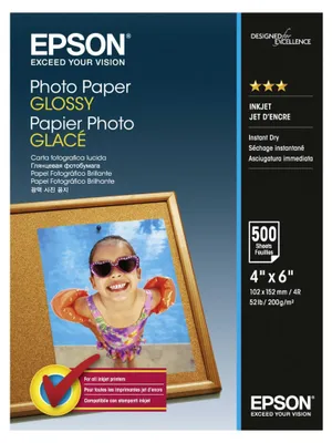 Zdjęcie produktu dla Papier fotograficzny Epson błyszczący - 102 x 152 mm - 200 g/m² - 500 arkuszy