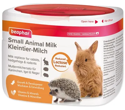 Productafbeelding van BEAPHAR Melk voor kleine huisdieren, vervangende moedermelk voor konijnen, egels en knaagdieren, met verminderd lactosegehalte, 200 g