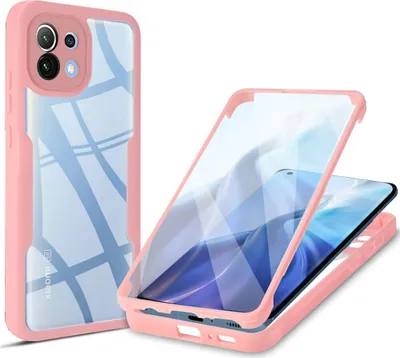 Immagine prodotto di Custodia Xiaomi Mi 11, protezione completa a 360° con protezione del display integrata per Xiaomi Mi 11 Rosa