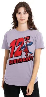 Produktbild von Marvel Spiderman Birthday 12 Damen T-Shirt, Lavendel, XXL