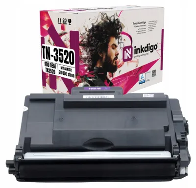 Produktbild von Inkdigo Toner TN3520 für Brother HL-L6400DW, HL-L6400DWT, HL-L6400DWTT, HL-L6450DW – Schwarz, 20000 Seiten,