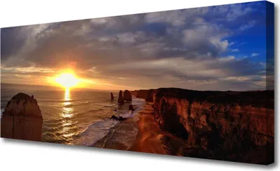Produktbild von Tulup Leinwand-Bilder 125x50 Wandbild Canvas Kunstdruck Meer Sonne Landschaft