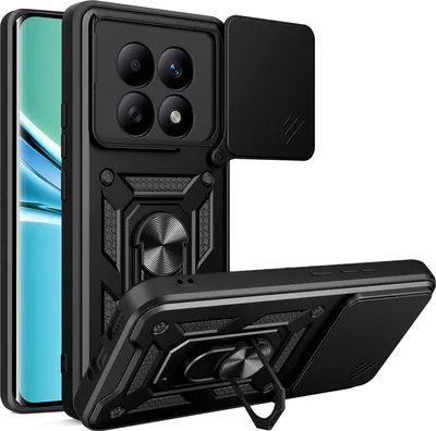 Produktbild von Outdoor Panzer Hülle für Xiaomi Redmi Note 15 4G / 5G Handyhülle mit Kameraschutz Ringhalter Schwarz
