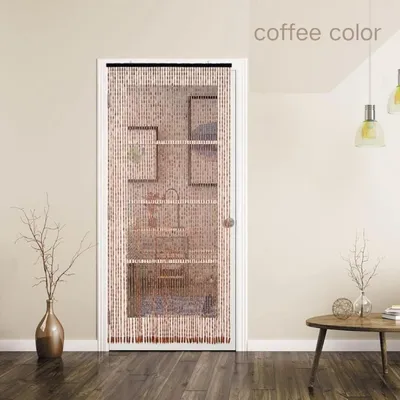 Immagine prodotto di Tenda divisoria in bambù e legno, tenda a fili, divisorio per ambienti, tenda per balcone, colore marrone, dimensioni 110x180 cm