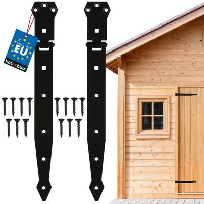 Zdjęcie produktu dla KOTARBAU® Zawiasy do bram i drzwi, zestaw 2 sztuki, czarne, 300 mm