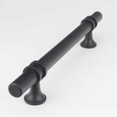 Produktbild von Handgriffshop Noa Möbelgriff Schwarz 96 mm Küchengriff Schrankgriff Schubladengriff Möbelbeschlag Lochabstand 96mm Griff Schwarz-Matt