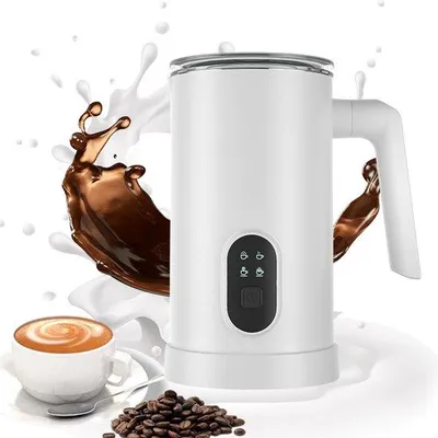 Immagine prodotto di Montalatte elettrico 4 in 1, 350 ml, per latte caldo e freddo, per caffè, latte macchiato, cappuccino e cioccolata calda - bianco