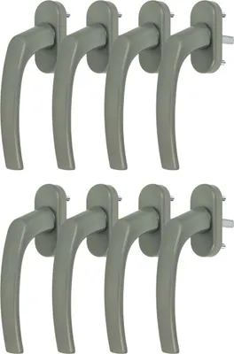 Produktbild von 8 x Alu Fenstergriff in Dunkelsilber F9 - Stiftlänge 30mm