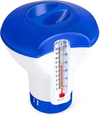 Produktbild von Schwimmender Chlordosierer Mit Thermometer 1 Stück, Für Pools Und Whirlpools, 12,7 Cm Durchmesser
