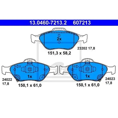 Image de Jeu de garnitures de frein Ate, frein à disque 13.0460-7213.2