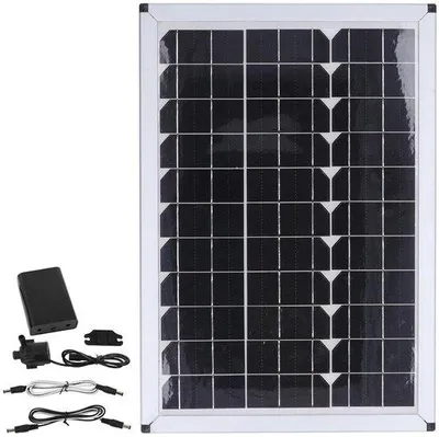 Image de Pompe de circulation d'eau solaire - 20W, 800 L/H, 12V, hauteur de refoulement de 5 mètres - Pompe silencieuse pour jardins, étangs de poissons et fontaines - Idéale pour l'hydroculture avec pompe