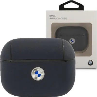 Produktbild von BMW BMAPSSLNA AirPods Pro Hülle navy Geniune Leder Silber Logo