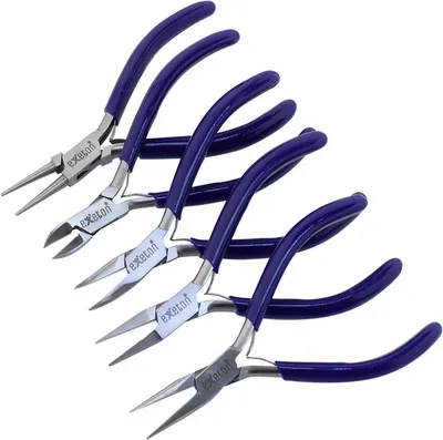 Schmuckzangen-Set, 5-teilig, Drahtwickel-Werkzeug, Blau, 12 cm