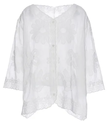 Produktbild von Damen Webstoff Bluse Weiß Gr. L