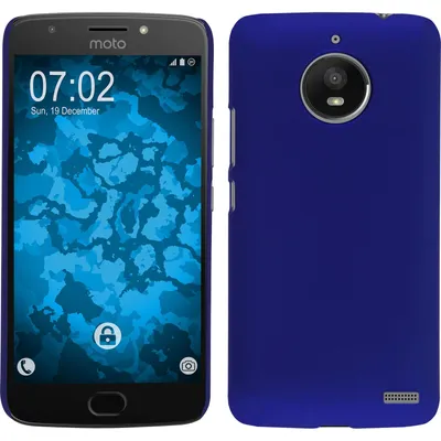 Produktbild von PhoneNatic Case kompatibel mit Lenovo Moto E4 (EU Version) - Hülle blau gummiert Hard-case + 2 Schutzfolien