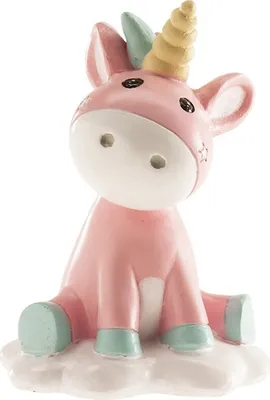 Obrázek produktu pro Figurka na dort růžový jednorožec