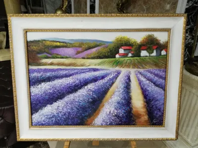 Produktbild von Lavendel Blumen Pflanzen Bild Bilder Gemälde Ölbilder Ölbild Rahmen Sofort 84x64