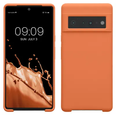 Produktbild von kwmobile Handyhülle für Google Pixel 6 Pro Hülle - Case Silikon - Kabelloses Laden - Schutzhülle Cover in Warme Aprikose
