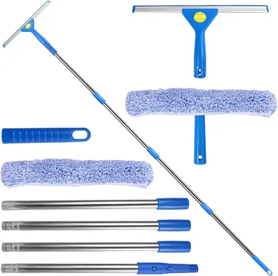 Produktbild von Fensterabzieher mit Teleskopstiel 170 cm, 35 cm Abzieher, Mikrofasertuch, für Fensterreinigung