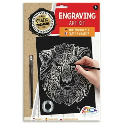 Produktbild von GRAFIX Silber Kratzbild Löwe