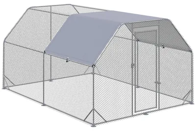 Produktbild von HühnergehegeHühnerstallHühnerauslauf,begehbar,verriegelbareTür,für10-12Hühner,280cmx380cmx195cm,Grau