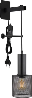 Produktbild von Globo Lighting Wandleuchte Metall schwarz matt, 1x E27