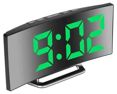Produktbild von Digitaler Wecker für Schlafzimmer, 7-Zoll-LED-Spiegeldisplay, 2 Helligkeitsstufen, 12/24 Std., Temperatur, Datum, Nachtlicht, Schlummerfunktion, USB-Stromversorgung, Speicherfunktion (Grün)