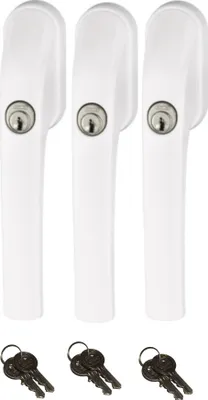 Produktbild von Abus FG300 abschließbarer Fenstergriff weiß, im Set 3 Stück gleichschließend, Schließung AL0089 mit insgesamt 6 Schlüssel