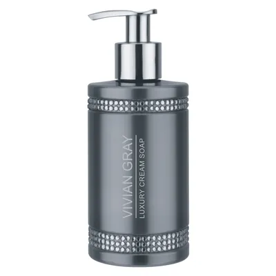 Produktbild von VIVIAN GRAY 3310 Seifenspender mit Creme-Seife Crystals, edle Hölzer mit Vanille, Freesie, Mango, Cassis & Moschus, grau (250 ml)