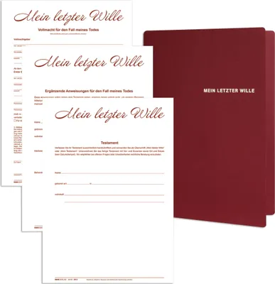 Produktbild von RNK Formulare in hochwertiger Mappe Testament