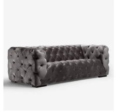 Produktbild von Chesterfield Sofa Couch Polster Stoff Leder Couchen  Polster Garnitur 4 Sitzers