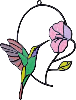 Immagine prodotto di Uccello appeso ornamento struttura in metallo - colibrì acchiappasole - decorazione da giardino - forma di colibrì - decorazione da appendere