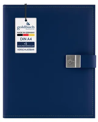 Immagine prodotto di Goldbuch 53 818 Cartella portadocumenti Cezanne - 26 x 34 cm, blu, Pelle finta