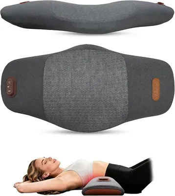 Zdjęcie produktu dla Masazer do pleców 3 w 1, z funkcją podgrzewania i masażu wibracyjnego | Poduszka do masażu, ergonomiczne wsparcie dla pleców, masażer dla kręgosłupa lędźwiowego z funkcją rozciągania