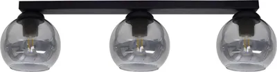 Produktbild von Deckenlampe Metall Rauchglas Schwarz Rauchgrau E27 3-flammig Kugelschirm Modern