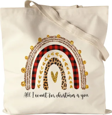 Produktbild von All I Want For Christmas Jutebeutel Stoffbeutel Geschenkidee Liebe Freundin Freund Liebesbotschaft Süßes Motiv für Weihnachten