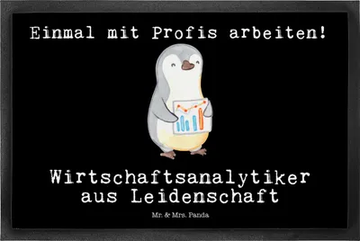 Produktbild von Mr. & Mrs. Panda Schmutzfangmatte Wirtschaftsanalytiker Leidenschaft 50 x 75 cm - Schwarz - Geschenk, Schmutzmatte, Gummimatte, Fussmatte, fußmatte, Bodenvorleger