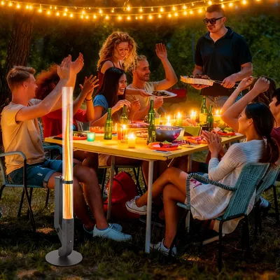 Produktbild von Jayseuw Feuersäule Terrassenfeuer Glasröhre Feuerfakel Ambiente Feuerrohr Hochwertigem