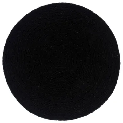 Image de vidaXL Sets de table 4 pcs. noir 38 cm rond coton