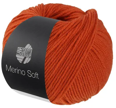 Produktbild von Lana Grossa MERINO SOFT Wolle 50 g Strapazierfähiges Mischgarn mit Merino-Wolle 125 m  Farbe 025 - Rostrot