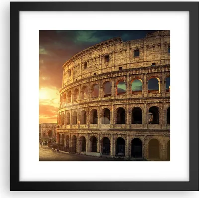 Produktbild von Gerahmtes Poster - Schwarzer Rahmen - Coloseum Roma Architektur Italien - 30x30 cm - Wand Bild - Wanddeko - Wandbilder - Wandposter - Bilderrahmen - Bilder - Kunstdruck - Wandbild - P2BAC30x30-2966