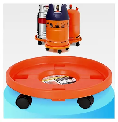 Produktbild von Stabiler Flaschenwagen mit schwenkbaren Rädern und 31,5 cm Butangasflaschenhalter, 90 kg Tragfähigkeit