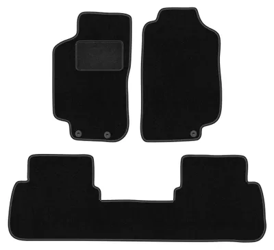 Obrázek produktu pro Velurové autokoberce pro: Saab 9-5 I 1997-2009 (kombi/sedan) – sada 4 ks, černé, na míru – Wielganizator LUX