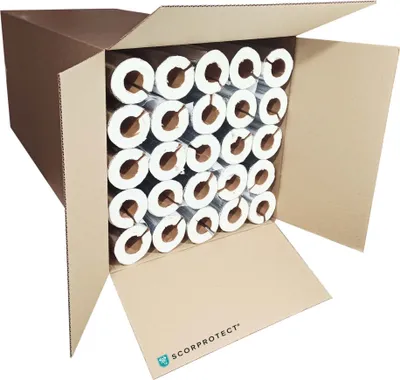 Produktbild von Scorprotect® voller Karton Alu PUR Rohrschale / Rohrisolierung mit Gewebemantel selbstklebend : 35 mm Rohr x 20 mm Isolierstärke Rohr x Isolierstärke: 35 mm Rohr x 20 mm Isolierstärke