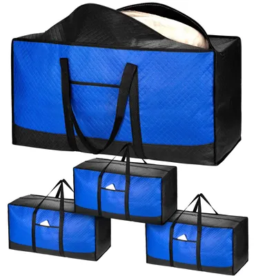 4er-Pack Aufbewahrungsboxen 120L mit Reißverschluss, 81x37x40 cm